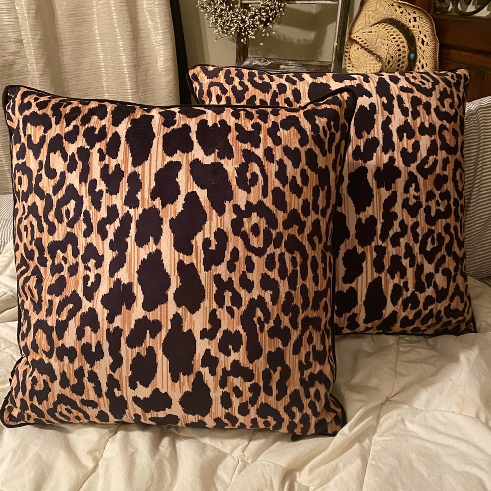 Pair of Pier 1 Leopard Pillows